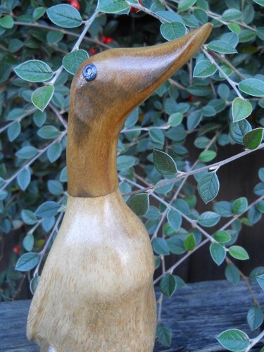 Cute Wooden Duck Bamboo Wood 40/35/25 cm Natural Colour Home Decoration - Picture 8 of 10