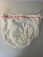 Pottery Barn Kids white w/ pink ribbon Basket Liner 14 x 11.25