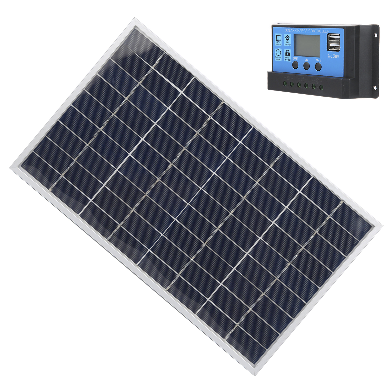 Solar Panel 15w Mit Powerpack Norma 15W 18V Polycrystalline Solar Panel+12V/24V PWM Solar Controller+2pcs