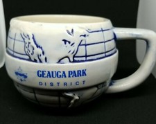 Vintage GEAUGA PARK DISTRICT World Globe Coffee Mug Cup B.K.Inc. Made in USA