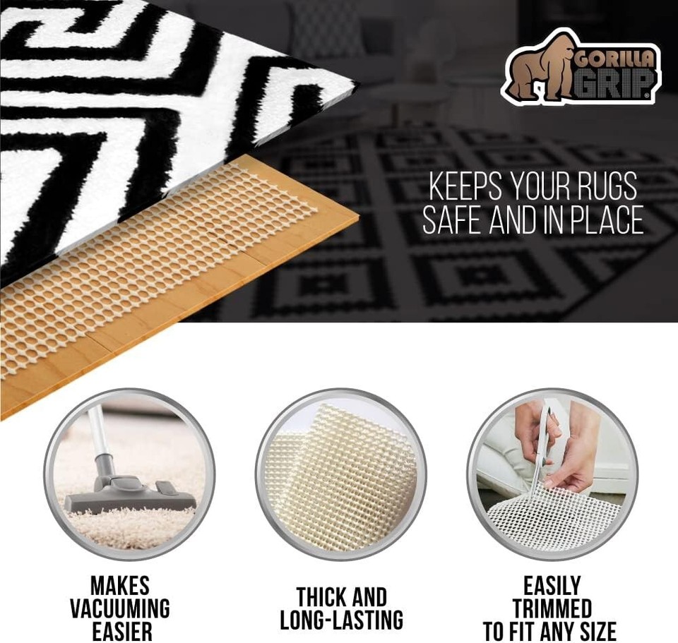 Gorilla Grip Extra Strong Rug Pad Gripper, Grips Keep Area Rugs in ...