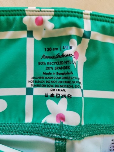 NWOT HANNA ANDERSSON PICNIC DAISY UV GREEN MADE TO BREATHE ACTIVE SHORTS 130 8 - Picture 4 of 7