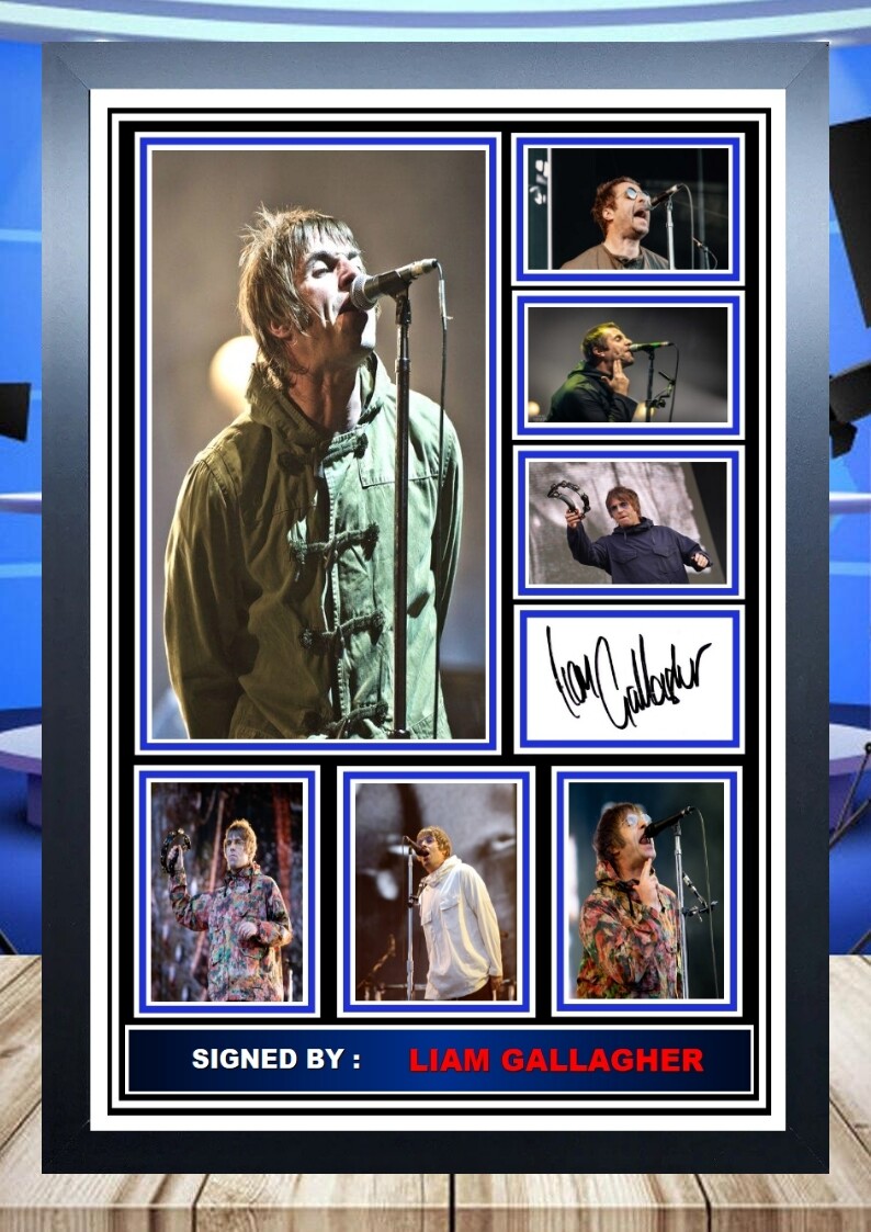 472) liam gallagher signed photograph framed unframed Music