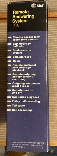 Vintage AT&T System zdalnej sekretarki 1316 OPEN BOX - Zdjęcie 2 z 8