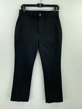 Duluth Trading 8 Pants Jeans Black Flat Front Square Pockets Cropped NWOT A47-01