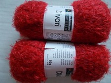 Schachenmayr Nomotta Divari wool blend yarn, red, lot of 2 66 yds ea