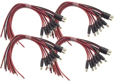 40pcs Security CCTV Camera DC Power Jack 2.1mmx5.5mm Connector Pigtail Male End