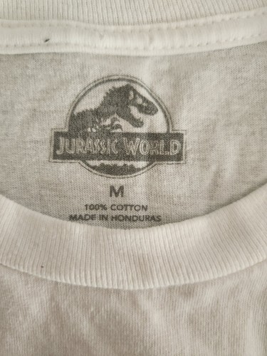 Camisa blanca con logotipo de relleno de arco iris de Jurassic World para hombre talla mediana - Imagen 2 de 2