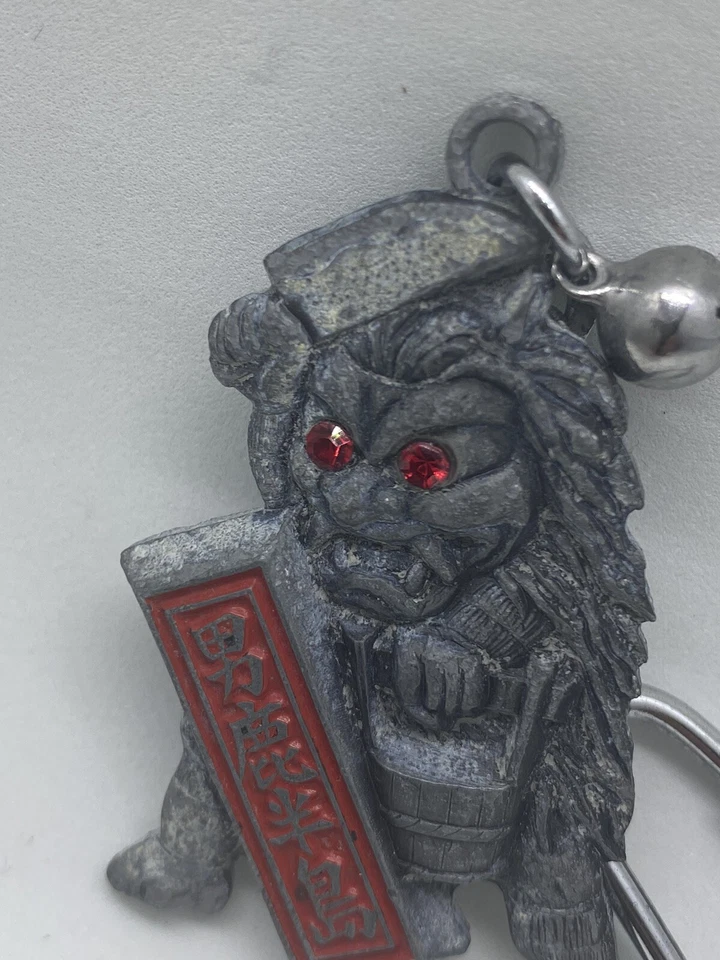 Portachiavi vintage giapponese metallo souvenir portachiavi inciso 2" occhio ... - Immagine 2 di 4