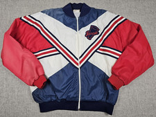 Vintage Cheerleader Jacket Large Red White Blue Satin Jennie Patch Usa Made