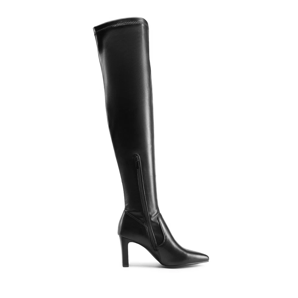 Women Over The Knee Stretch Thigh High Boots Chunky Heels Fall Boots Shoes 6-11 - Image 4 of 4
