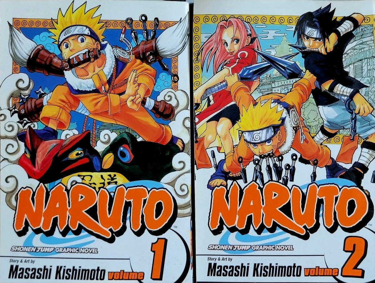 Naruto Volumes 1 & 2 English Language Shonen Jump Manga graphic