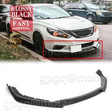 For Nissan Altima 2016-2018 V Style Glossy Black Front Bumper Lip Chin Splitter