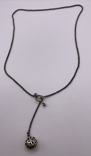 Silpada Sterling Silver Simple Delight Filigree Ball Lariat Necklace 17.5” N1619