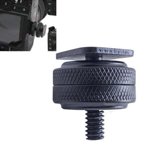 Trípode de montaje de doble tuerca de 1/4" tornillo a flash cámara digital herramienta adaptador de zapatilla caliente - Imagen 8 de 10