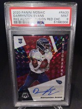 Mosaic NFL Darrynton Evans Choice Red Fusion Autographed Rookie Card MINT PSA 9