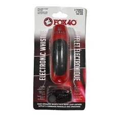 Fox 40 Electronic Whistle With Wrist Loop Lanyard And 9 Volt Battery Red New