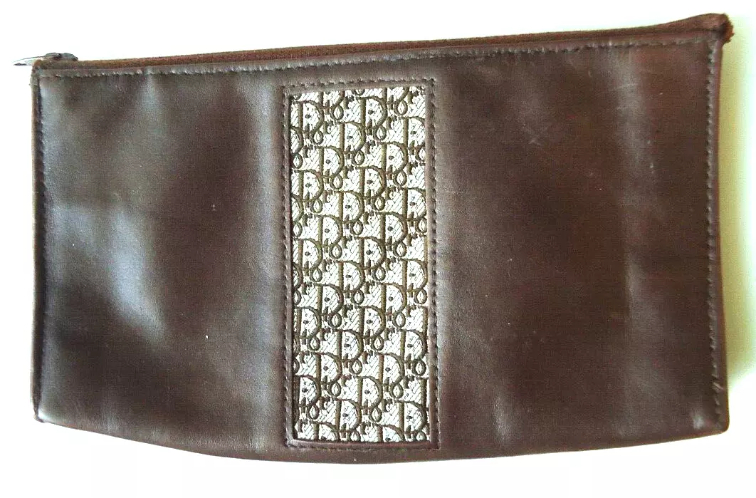 Portefeuille monogramme vintage en cuir marron Christian Dior taille 7 x 4,5 pouces