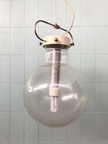 lampadario A Sospensione Anni 60 Vetro Pulegoso In Stile Afra Tobia Scarpa - Foto 2 di 10