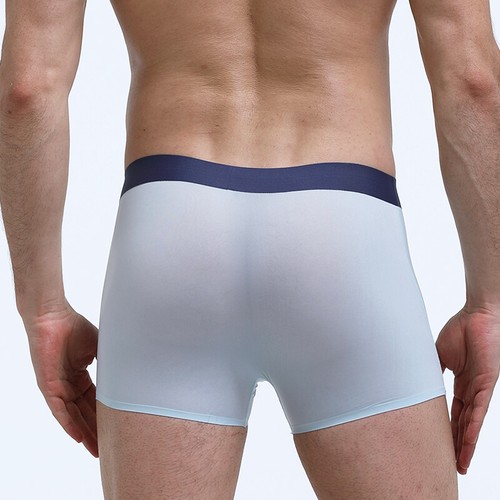 Men's Underwear Boxer Briefs Ice Silk Shorts Comfy Panties 3D Pouch Underpants - Picture 13 of 30