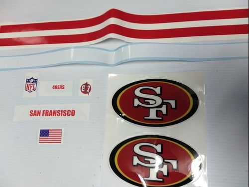 Juego actual de calcomanías de casco de fútbol americano San Fran 49ers F/S, calcomanía D. Clark Memorial - Imagen 2 de 5