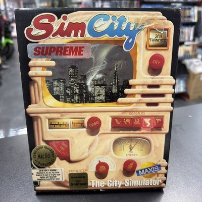 Sim City - Maxis - Ver 1.1 - Commodore 64 C64/128  5.25'' Disk, Manual + Box