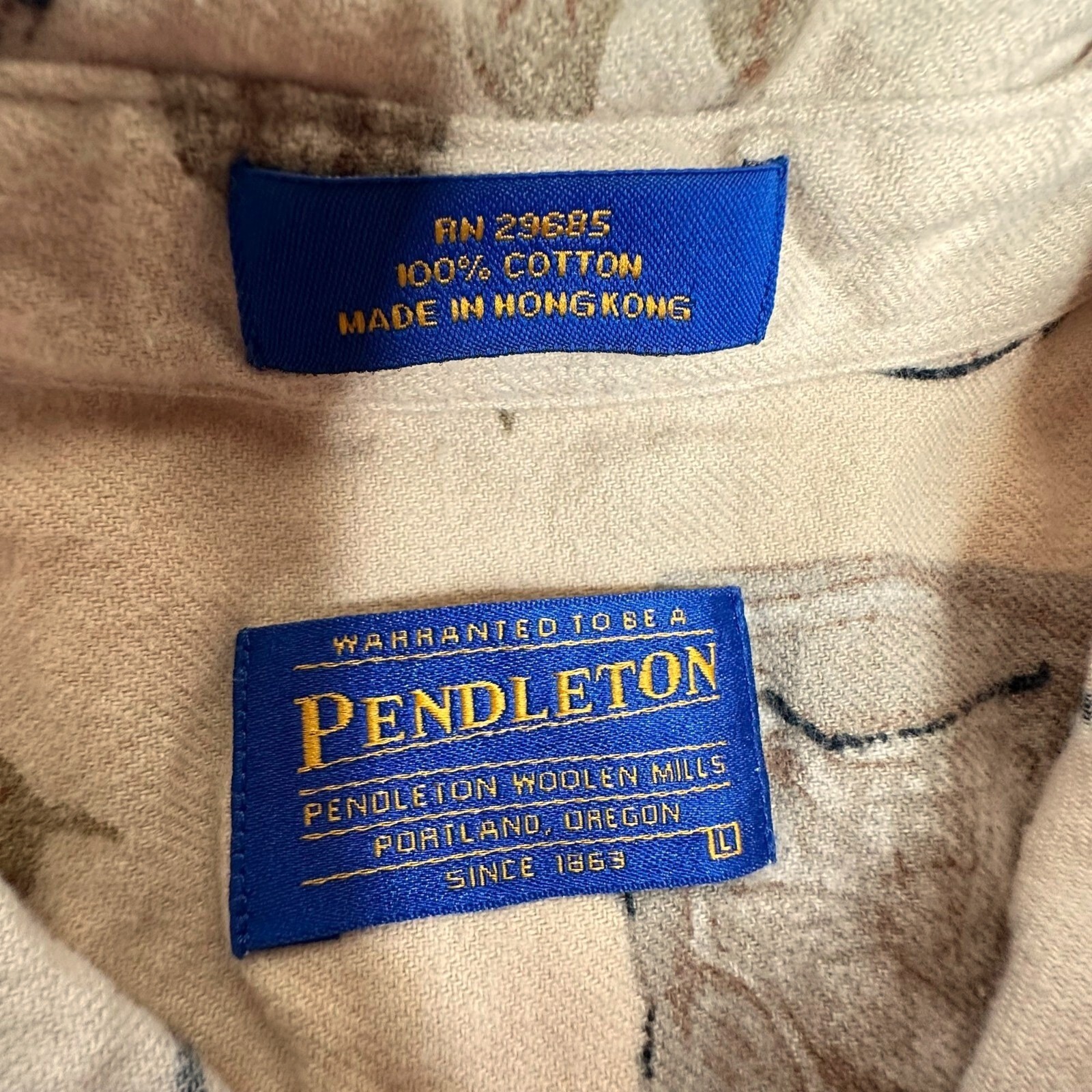 Pendleton Mens Button Down Shirt L Geometric Prin… - image 2