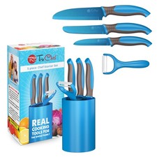 5-Piece Kids Knife Set  Real Stainless Steel Cooking Knives with Peeler, Ser...