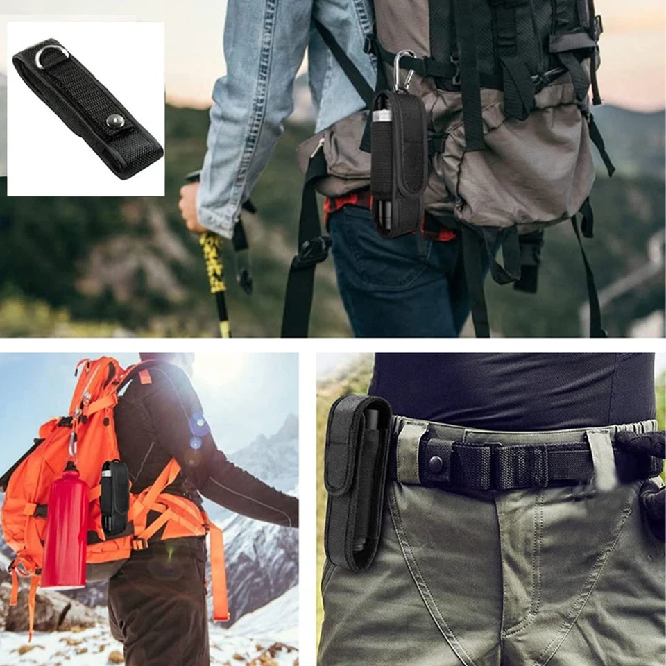 Waterproof Flashlight Holder Nylon Belt Holster Flashlight Torch Case Pouch - Image 4 of 4