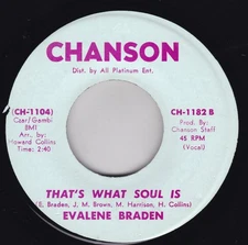 Soul / Funk--Evalene Braden ‎– That's What Soul Is / Somebody Else