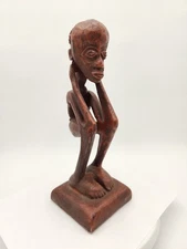 Vtg 1971 Austin Productions Tribal "Thinker" Sculpture Male Figurine *Read
