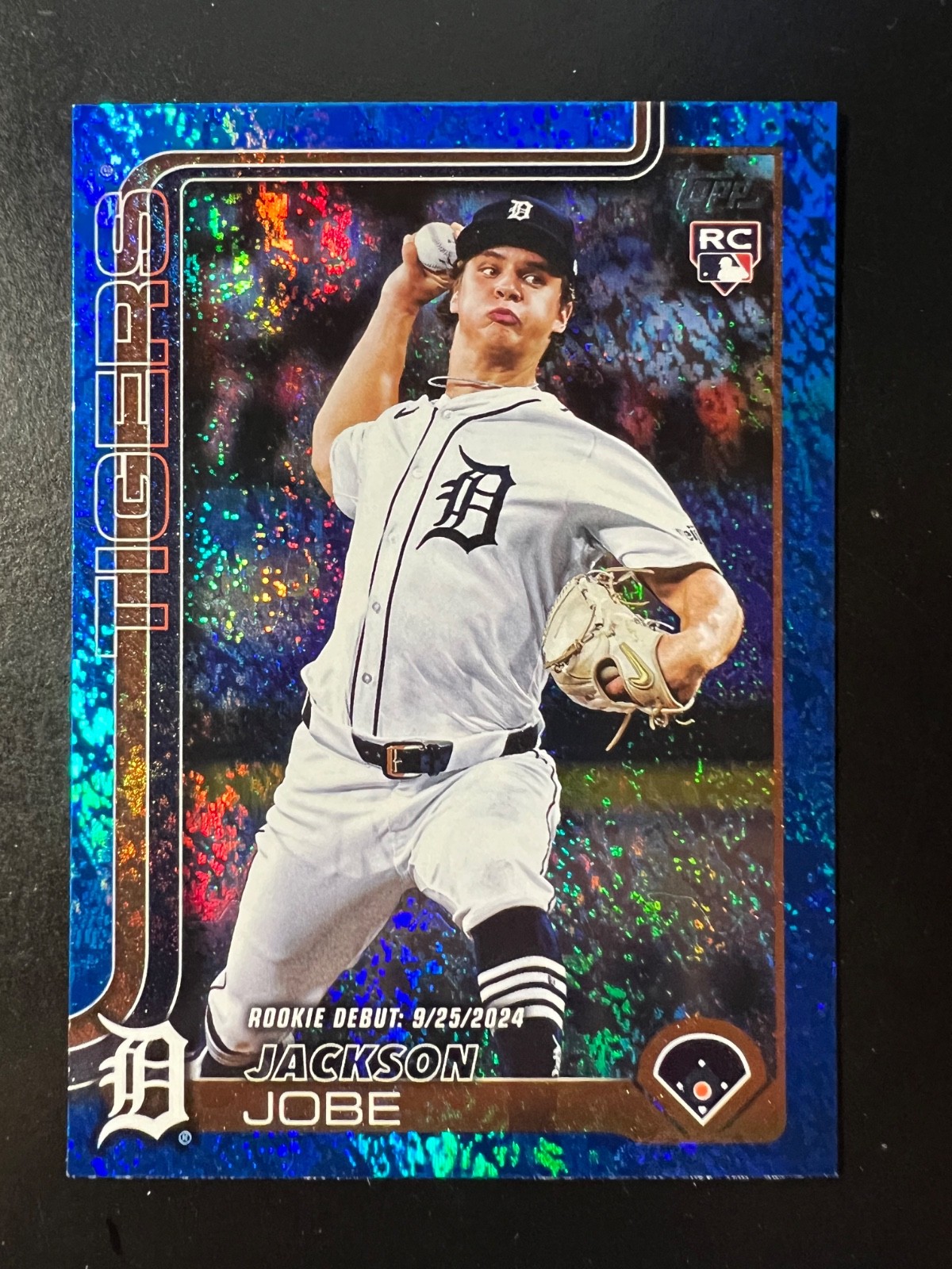 2025 Topps Update Blue Holo Foil #US193 Jackson Jobe #'d 8/150 Tigers