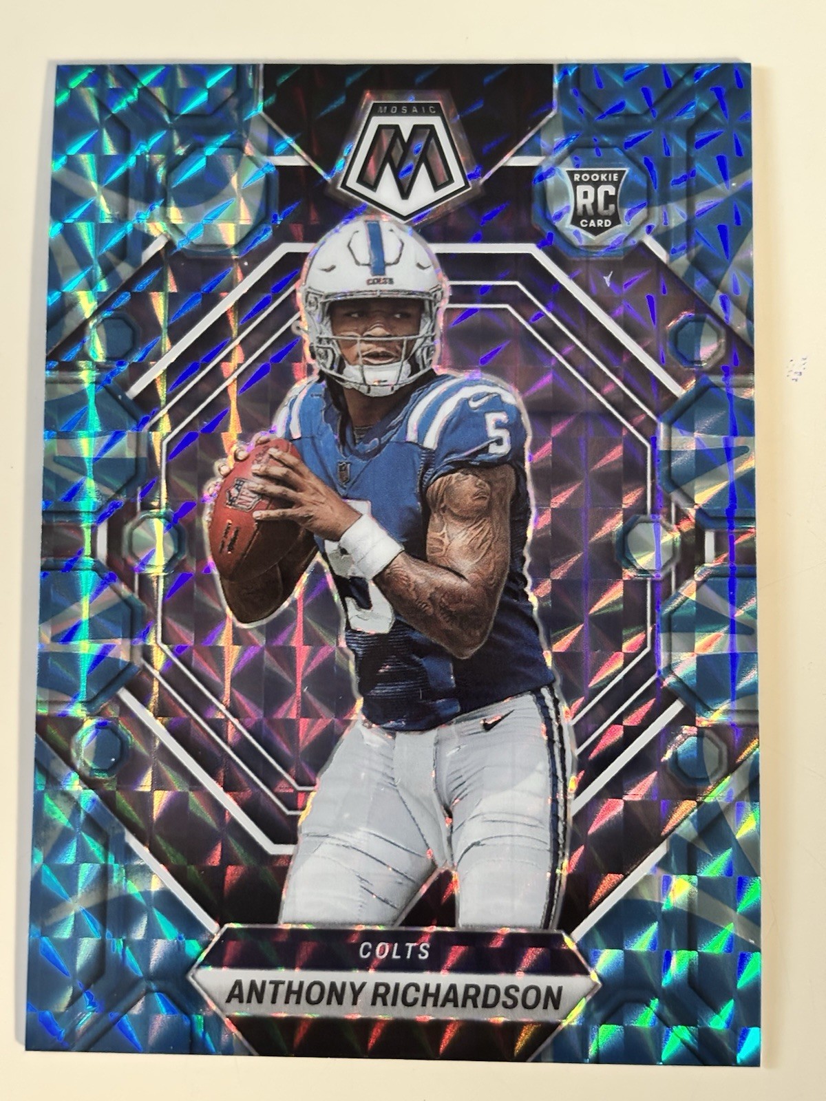 2023 Panini Mosaic - Anthony Richardson #282 Reactive Blue Mosaic Prizm (RC)