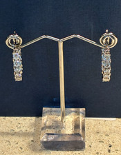 Gorgeous Inside Out Simulated Diamond (CZ) Stainless Steel Hoop (Clasp) Earrings