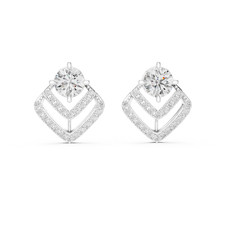 8mm Round Lab Grown Diamond Stud Earrings, 14K Gold, Certified Elegant Jewelry