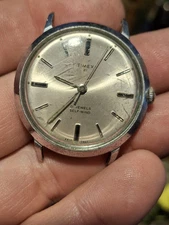Timex 21 Viscount 1967 Silver Dial Silver Tone Mens Vintage 1960s Automatic Self