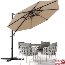 Cantilever Umbrella 10ft 360Degree Rotation Adjustable Shade Outdoor Patio New