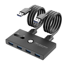 USB Switch, USB 3.0 Switcher 2 Computers Share 4 USB for PC Mouse Keyboard