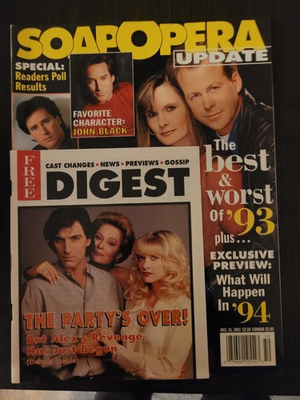 #ad SOAP OPERA UPDATE w attached Digest Dec.14 #x27;93. General Hospital Lucy amp; Scott $35.00