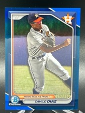 2024 BOWMAN CAMILO DIAZ BLUE CHROME REFRACTOR 23/150 BCP-135 ASTROS