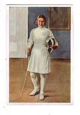 Sports Trade Card Austrian fencer Ellen Müller-Preis LA Olympics 1932