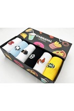 6 PAIRS CUTE ANIMAL EMBROIDERED SOCKS In BOX SET COLOURFUL COTTON SIZE UK 4-10