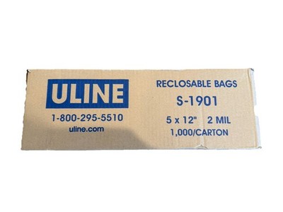 Reclosable Bags S-1901 5 x 12 2 Mil Clear Plastic Poly Bags 1000/Pack New