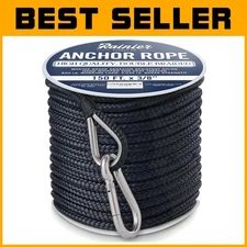 150 Ft Marine Grade Nylon Anchor Line with Stainless Steel Thimble for Boaters