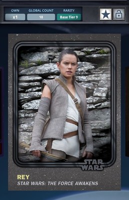 Star Wars Card Trader REY 18cc Ultra rare Redemption Digitial card - SWCT app