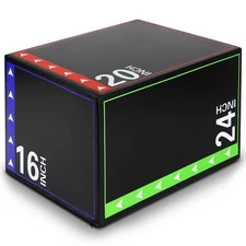 3-in-1 Plyo Box Set - High-Density EPE & Compressed Foam Jump Box for Home Gym