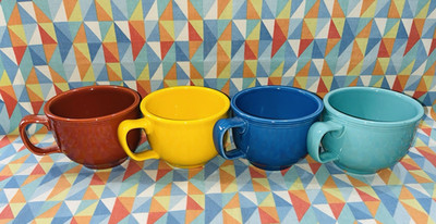 NEW FIESTAWARE retired HLC 18 oz Jumbo Mug set of 4 Mixed Colors Soup Cup