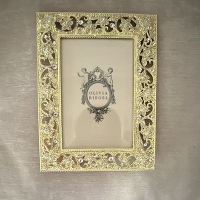 Olivia Riegel Gold Flora Ornate 4x6 Metal Photo Frame Clear  RT4519 NEW in box