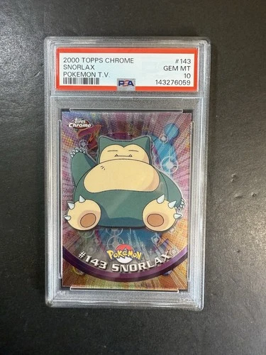 Pokemon Topps Chrome TV Snorlax #143 PSA 10 Gem Mint Holo Rare Card