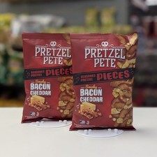 Pretzel Pete Smoky Bacon Cheddar Pieces 120g x 2 Bags USA Import
